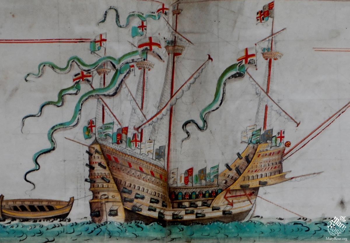 The Mary Rose on the Anthony Roll, 1546  ©Pepys Library, Magdelene College, Cambridge