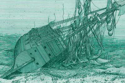 The Mary Rose on the seabed in 1545